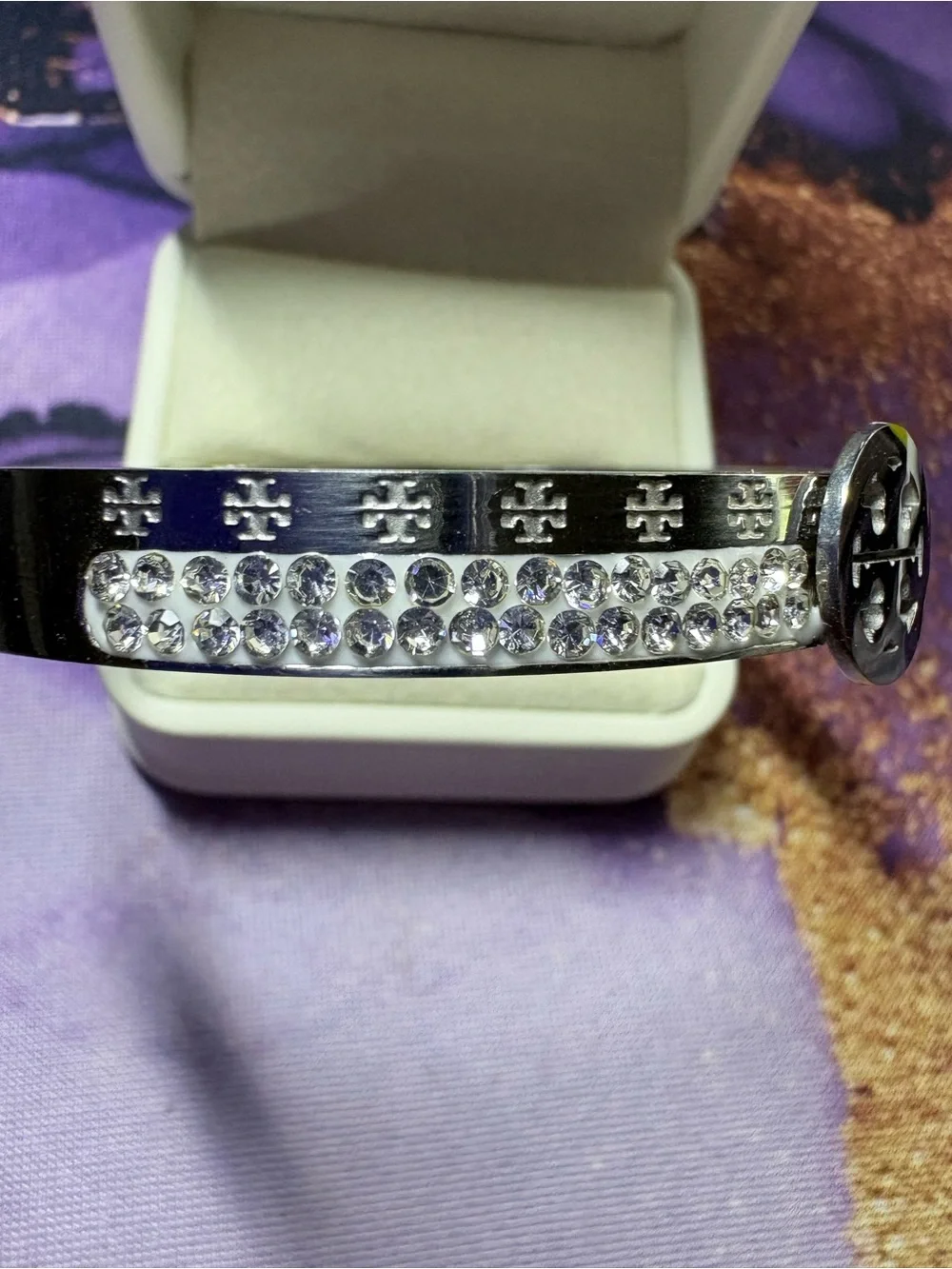 Silver Logo Crystal-Embellished Bangle-Fashion brand 😉 NWOT